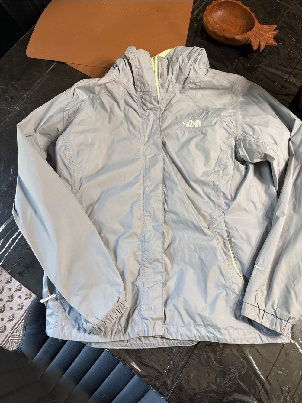 The North Face Kids Light Gray Hooded Rain Jacket